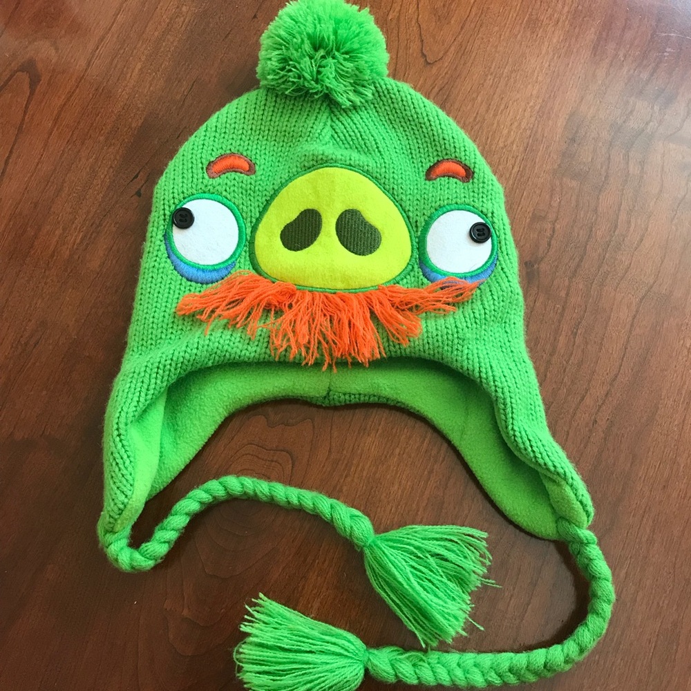 Angry Birds Green Beanie Knit Hat